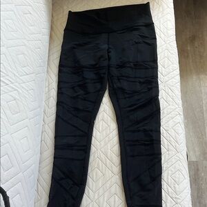 lululemon athletica Black Women's High-Waist Leggings with mesh cutouts